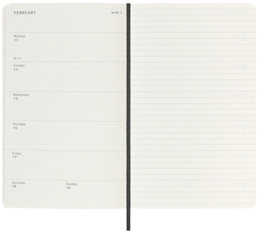 Еженедельник Moleskine Classic Soft Large, черный / Миниатюра WWW (1000)