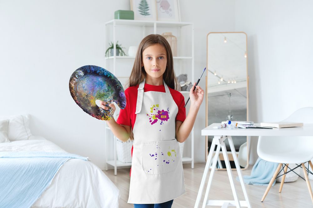 Фартук детский «Пятно Maker», белый / Миниатюра WWW (1000)