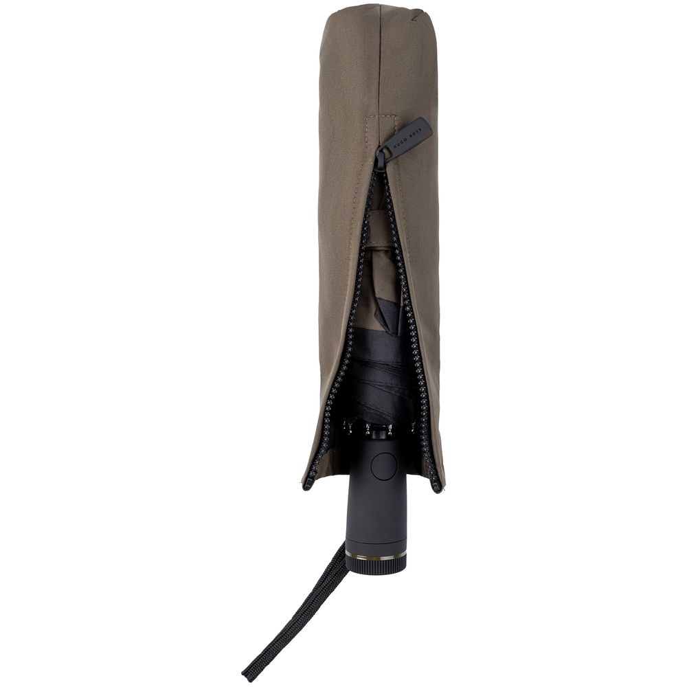 Зонт складной Gear, темно-зеленый (хаки) с черным / Миниатюра WWW (1000)