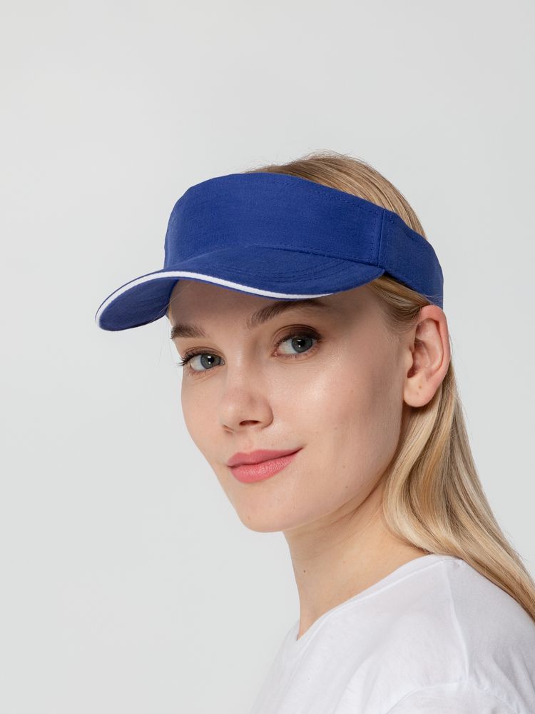 Козырек Active, ярко-синий с белым кантом / Миниатюра WWW (1000)