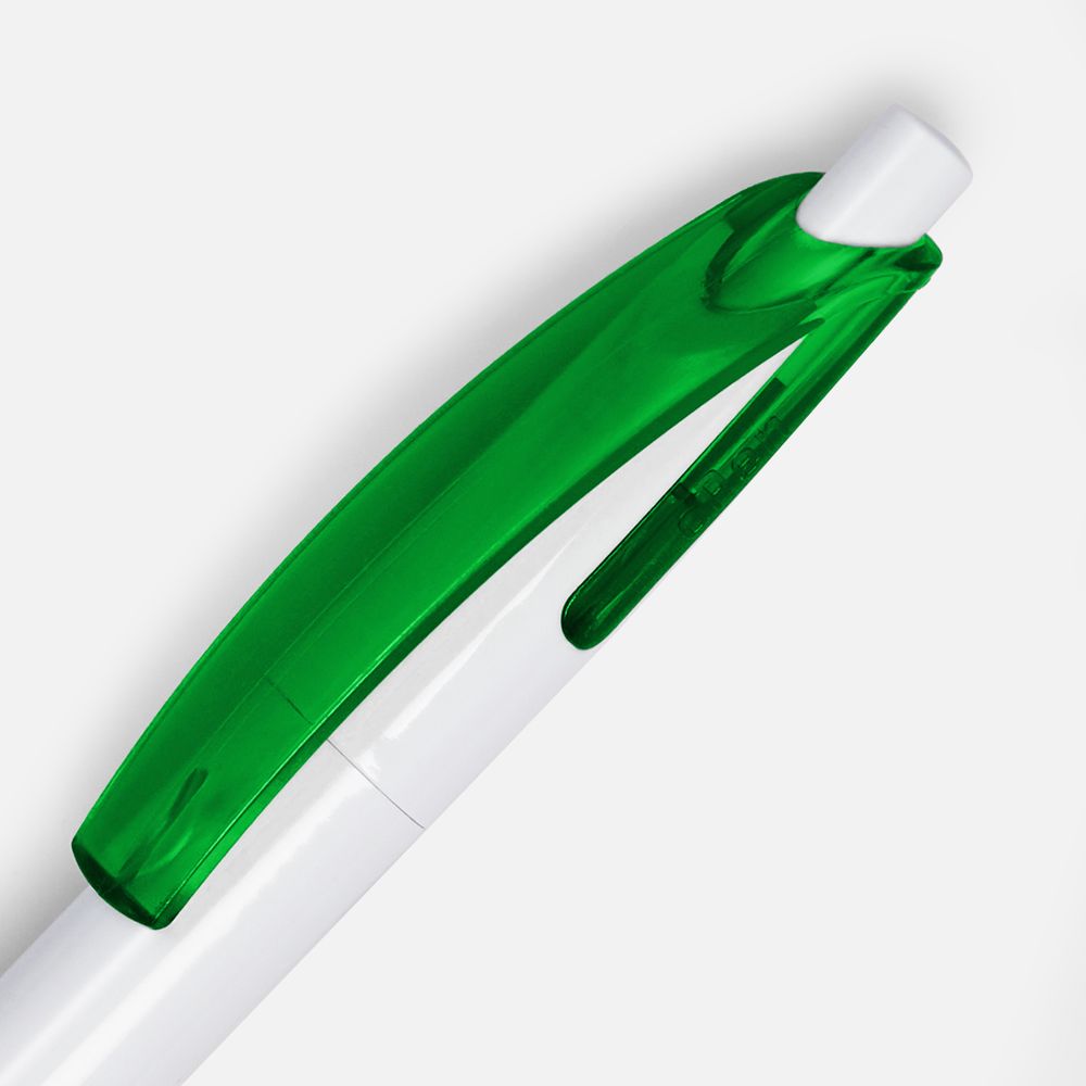 Ручка шариковая Bento, белая с зеленым / Миниатюра WWW (1000)