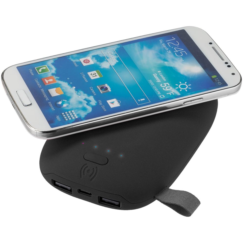 Аккумулятор с беспроводной зарядкой Pebble Wireless 9000 мАч, черный / Миниатюра WWW (1000)