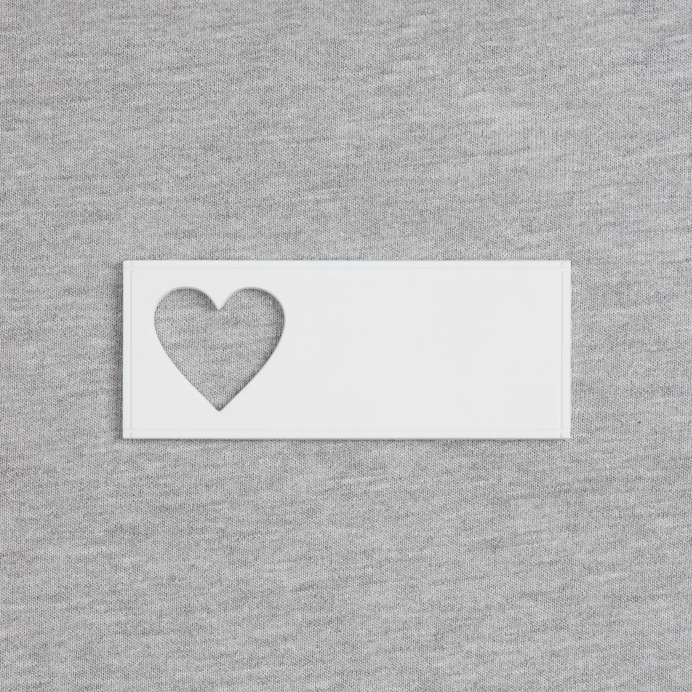 Лейбл из ПВХ с вырезом «Сердце», белый / Миниатюра WWW (1000)