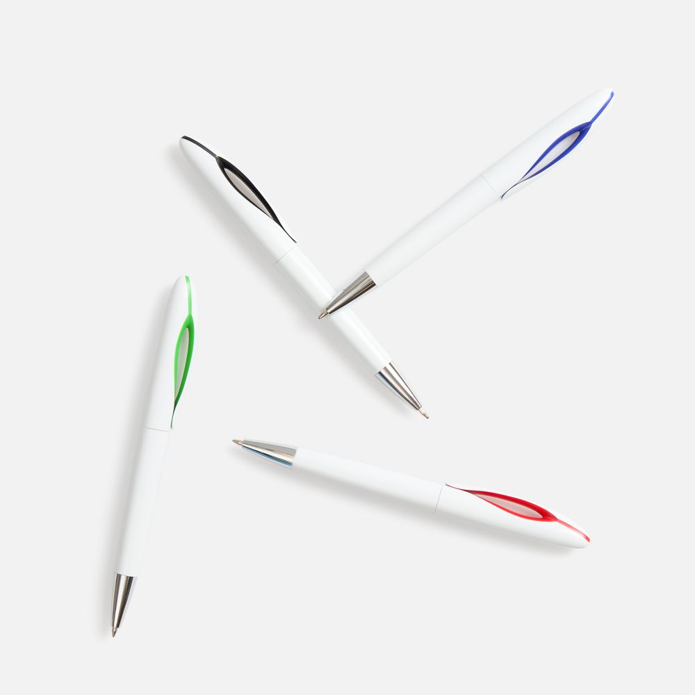 Ручка шариковая Nave, белая с черным / Миниатюра WWW (1000)