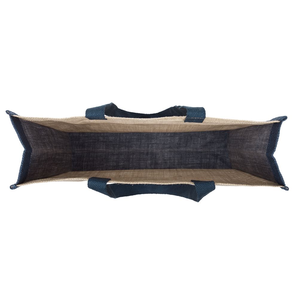 Холщовая сумка для покупок Bagari с синей отделкой / Миниатюра WWW (1000)