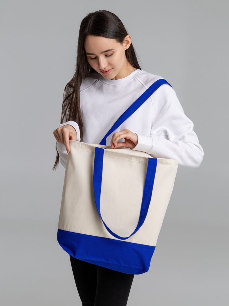 Сумка для покупок на молнии Shopaholic Zip, неокрашенная с черным / Миниатюра WWW (1000)