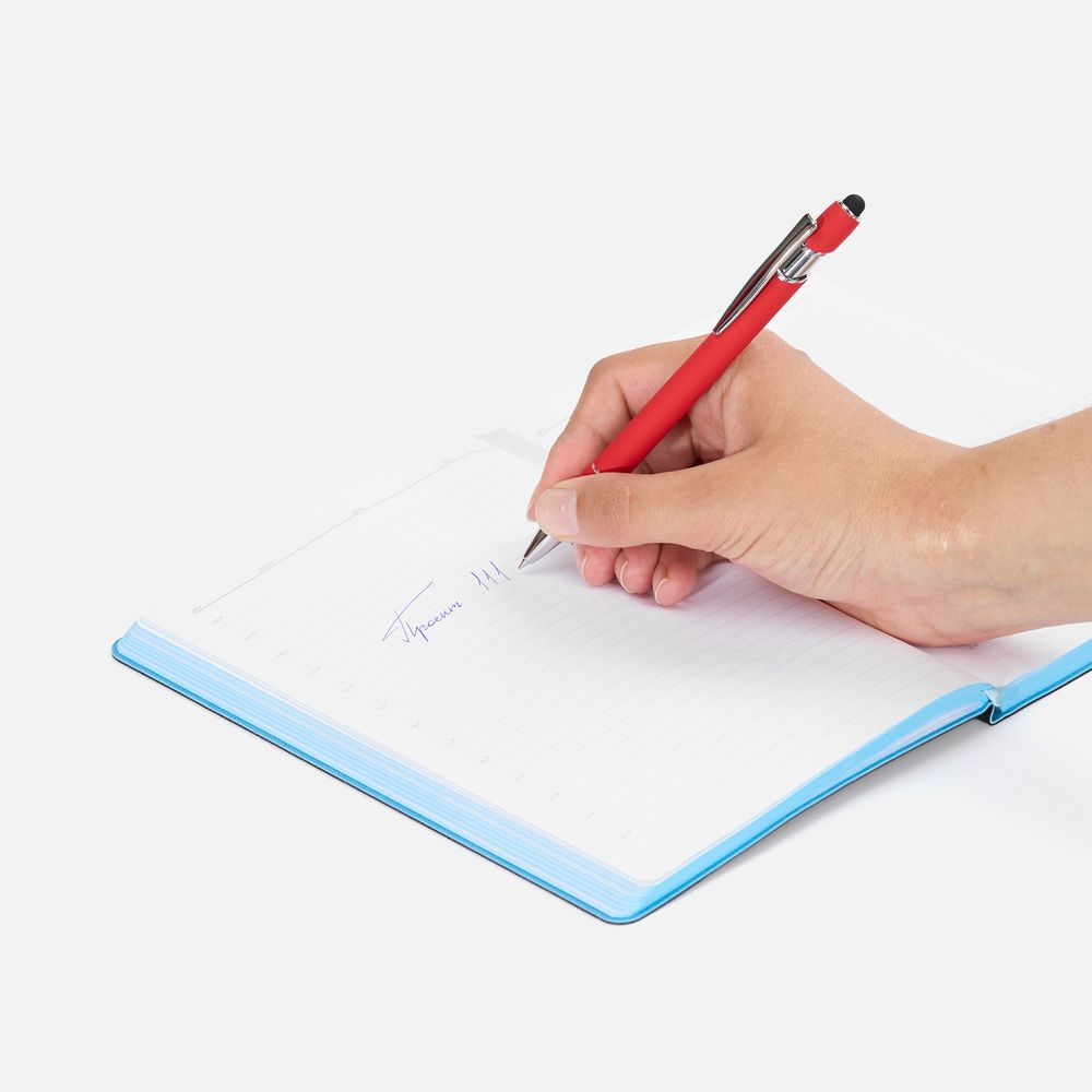 Ручка шариковая Pointer Soft Touch со стилусом, красная / Миниатюра WWW (1000)