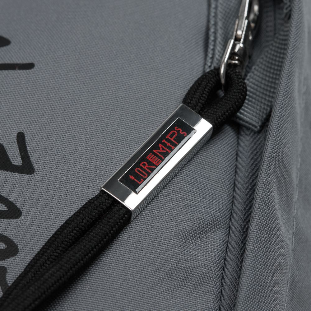 Шнурок для бейджа Tube Metal, черный / Миниатюра нанесения (1000)