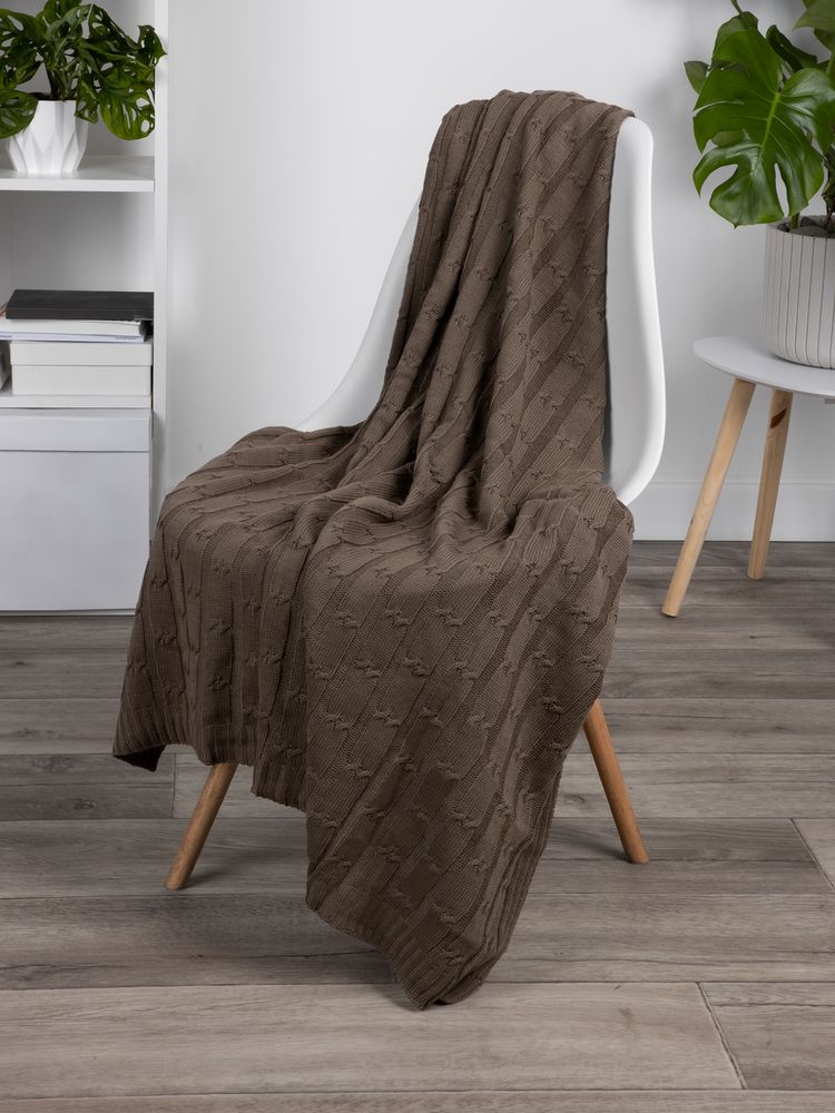 Плед Trenza, коричневый (какао) / Миниатюра WWW (1000)