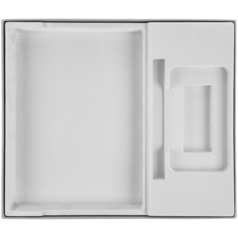 Коробка Overlap под ежедневник, аккумулятор и ручку, серая / Миниатюра WWW (1000)