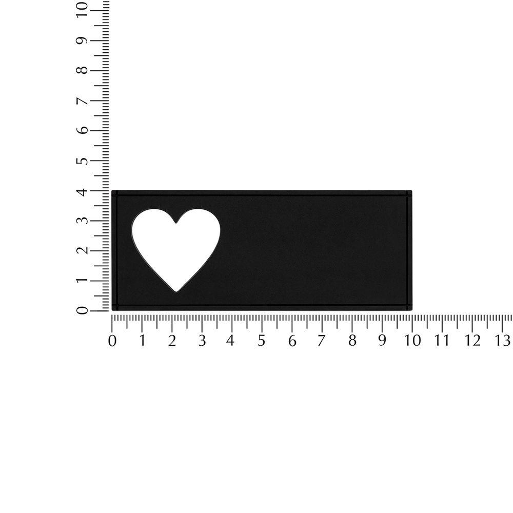 Лейбл из ПВХ с вырезом «Сердце», черный / Миниатюра WWW (1000)