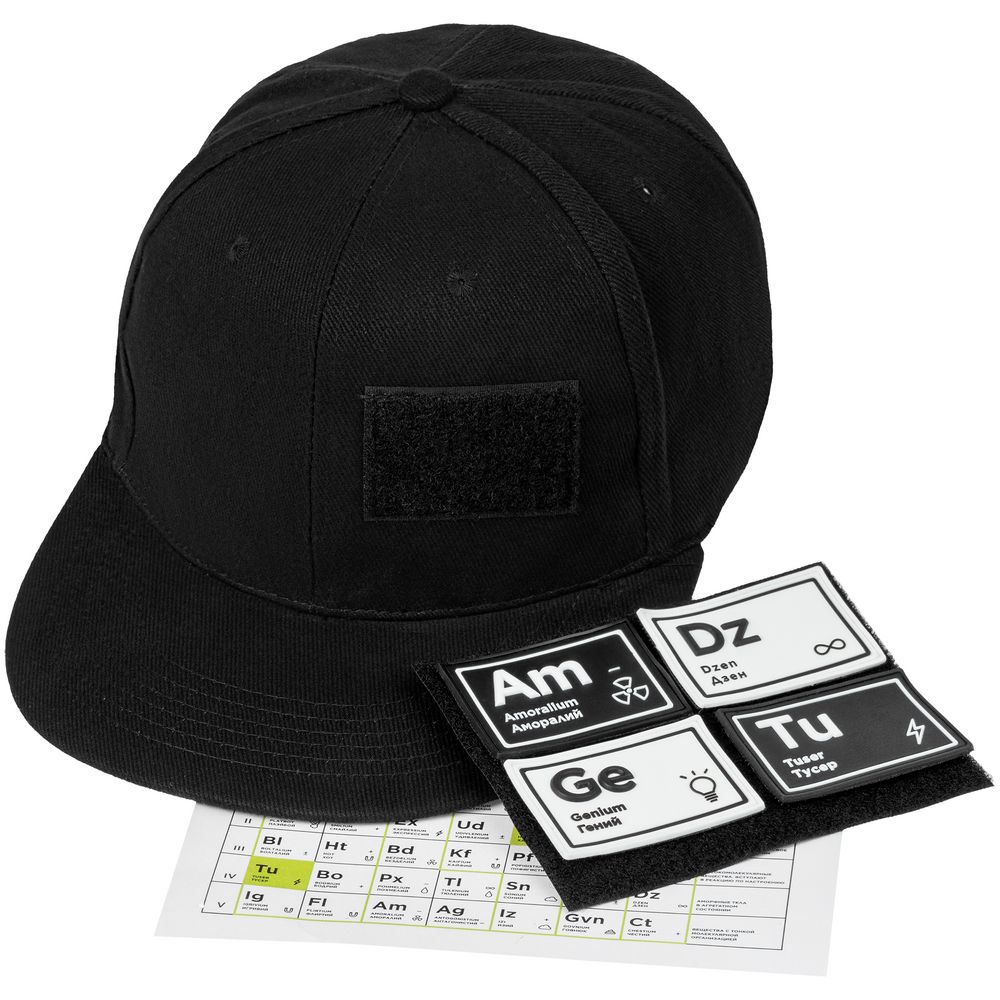 Бейсболка с патчами «Химия состояний», черная / Миниатюра WWW (1000)