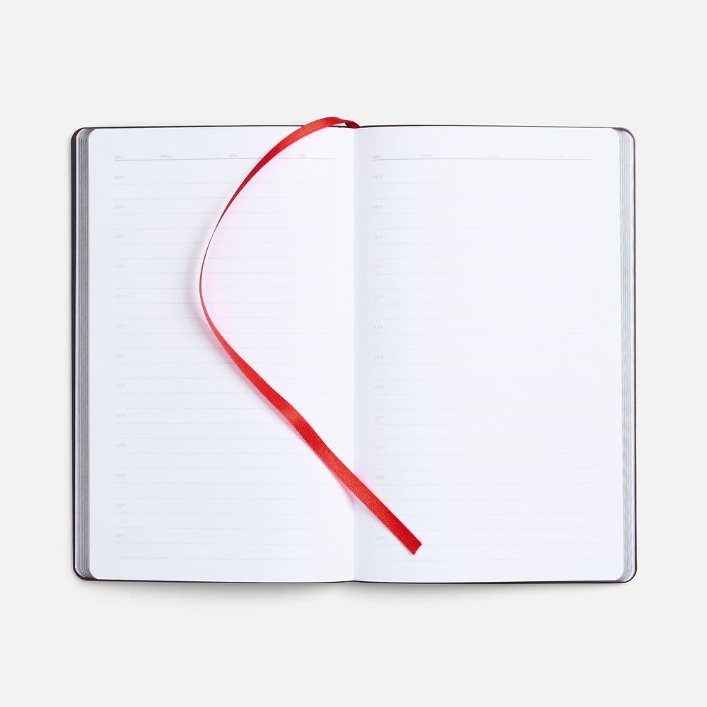 Ежедневник Trait, недатированный, черный с красным / Миниатюра WWW (1000)