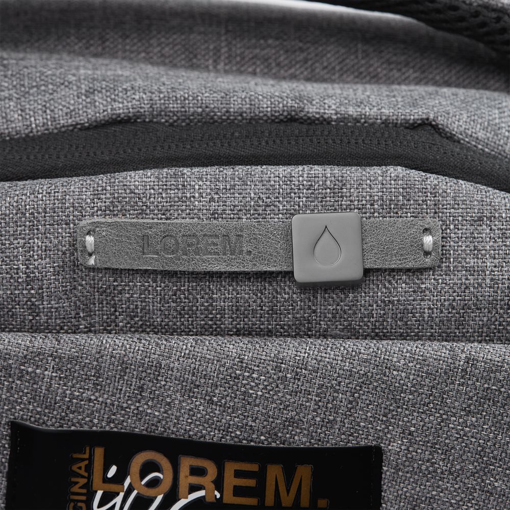 Лейбл кожаный Gimel, S, серый / Миниатюра нанесения (1000)