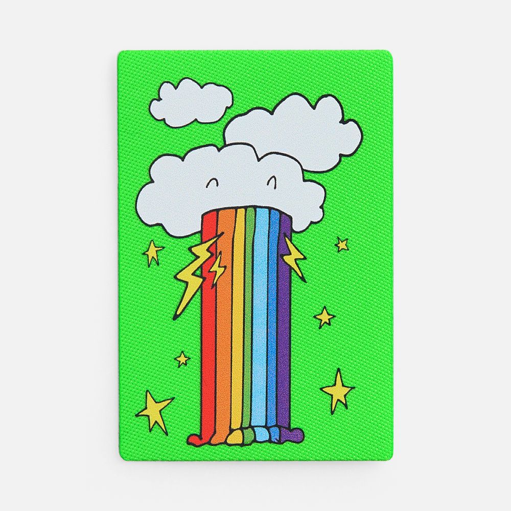 Наклейка тканевая Lunga, L, зеленый неон / Миниатюра нанесения (1000)