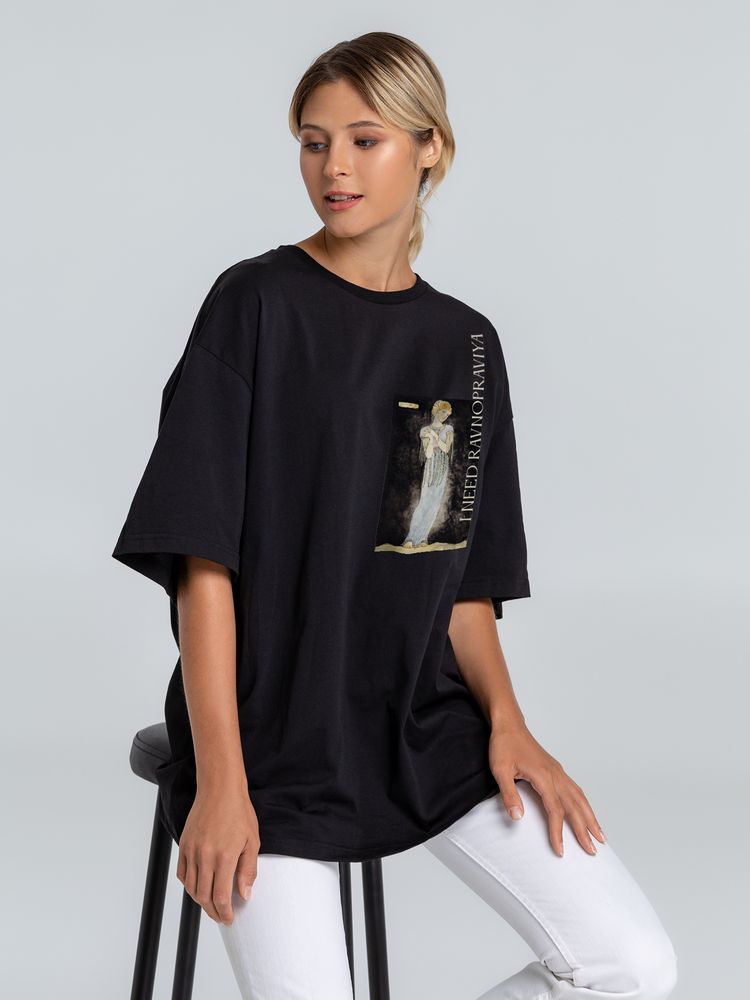 Футболка оверсайз I Need Ravnopraviya, черная / Миниатюра WWW (1000)