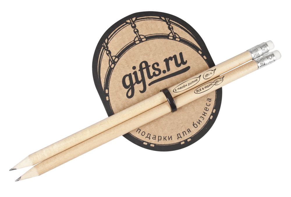 Карандаш простой Hand Friend с ластиком, неокрашенный / Миниатюра WWW (1000)