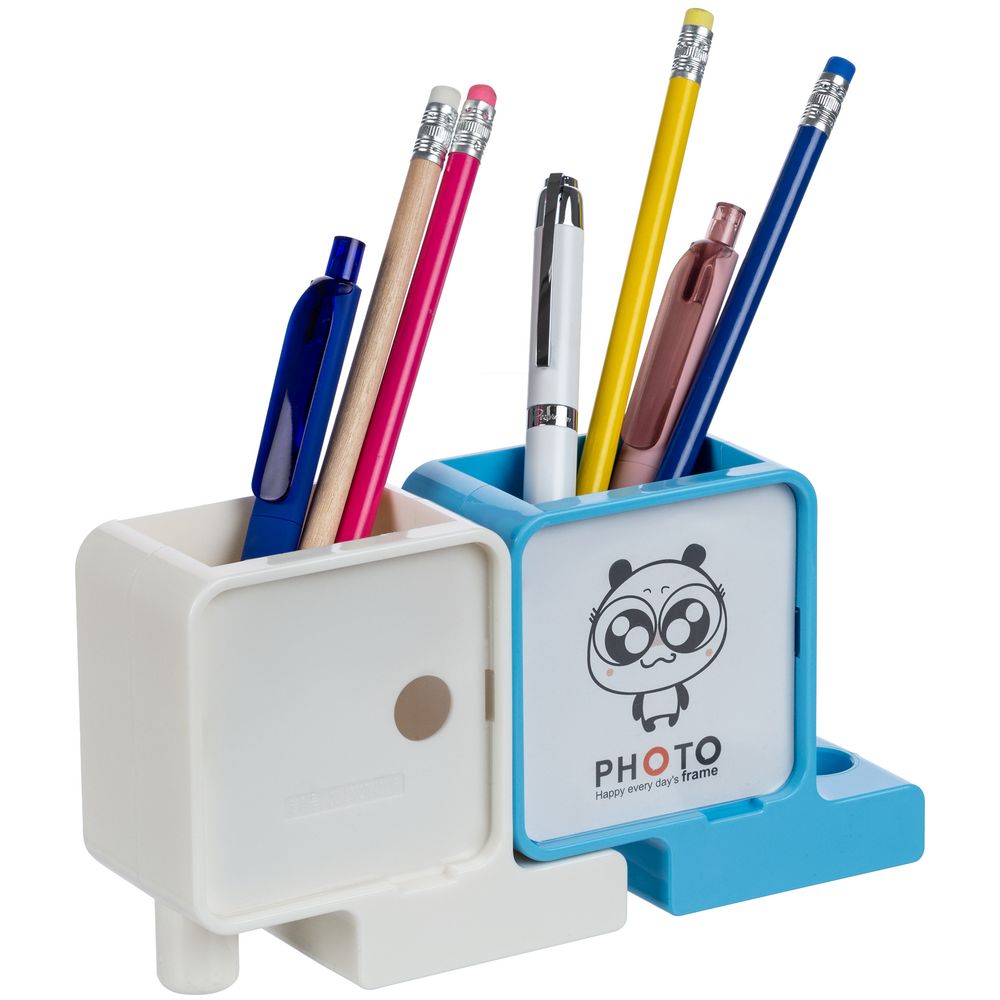 Органайзер с фоторамкой Officelover, белый с голубым / Миниатюра WWW (1000)