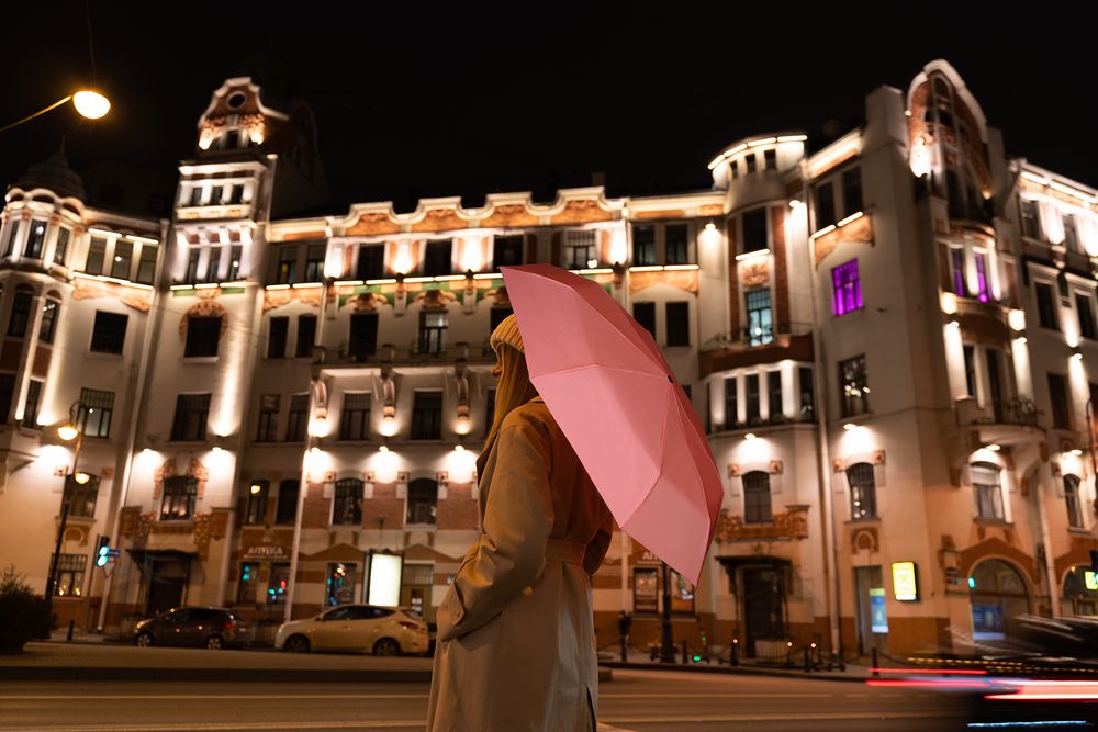 Зонт складной Manifest Color со светоотражающим куполом, красный / Миниатюра WWW (1000)