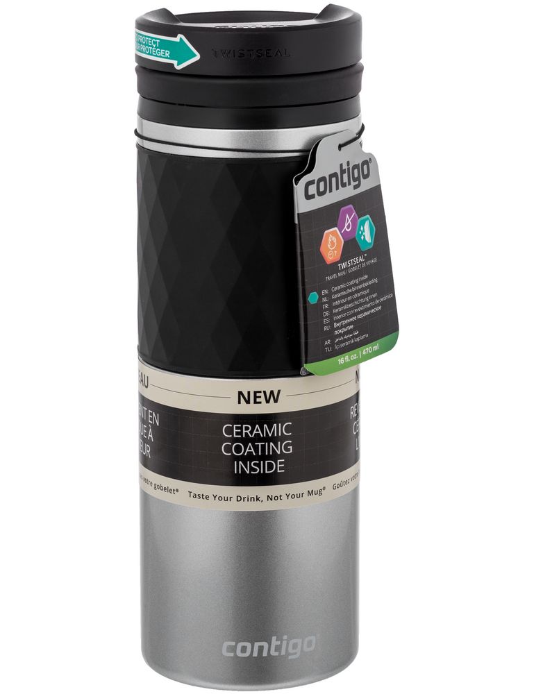 Термостакан Twistseal Glaze, вакуумный, серебристый / Миниатюра WWW (1000)