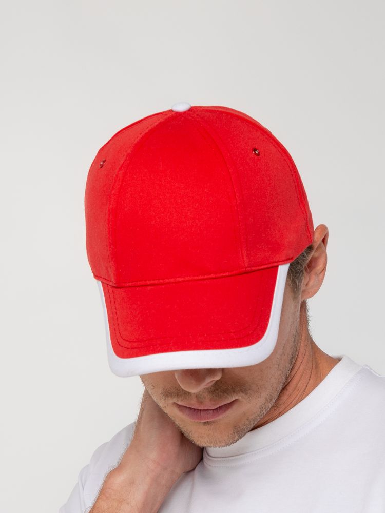 Бейсболка Honor, красная с белым кантом / Миниатюра WWW (1000)