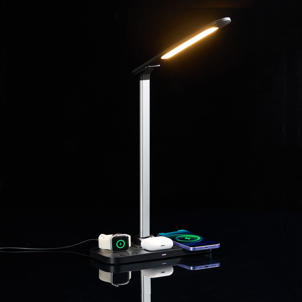 Настольная лампа с беспроводной зарядкой Power Light, черная / Миниатюра WWW (1000)