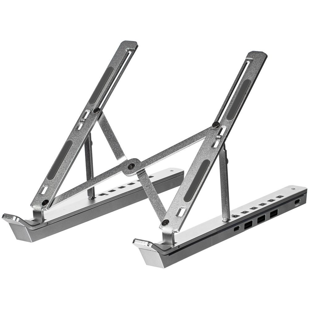 Подставка для ноутбука с USB-хабом Scaffold Hub, серебристый металлик / Миниатюра WWW (1000)
