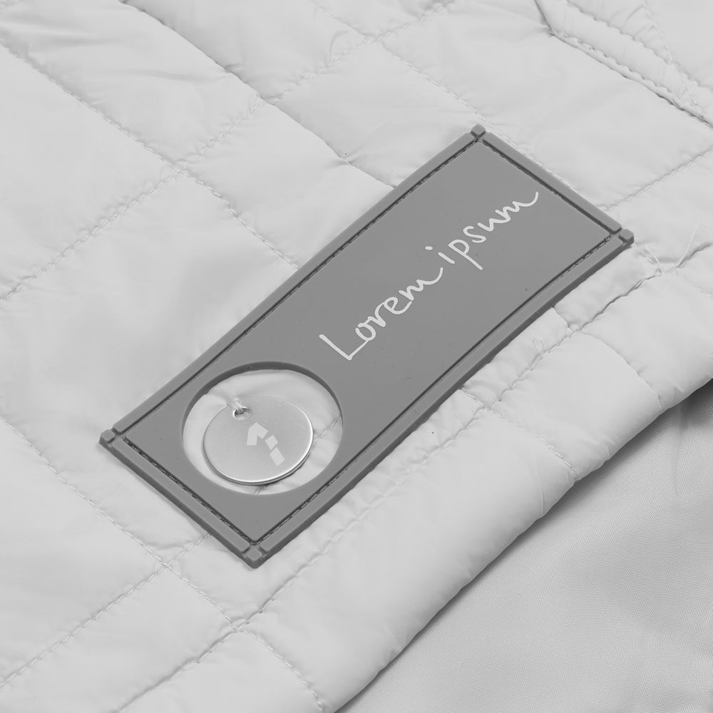 Лейбл из ПВХ с вырезом «Круг», серый / Миниатюра нанесения (1000)