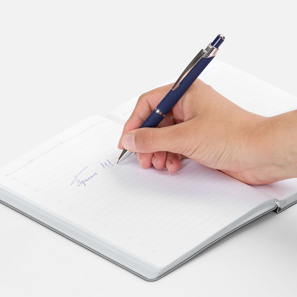 Ручка шариковая Chromos Soft Touch, синяя / Миниатюра WWW (1000)