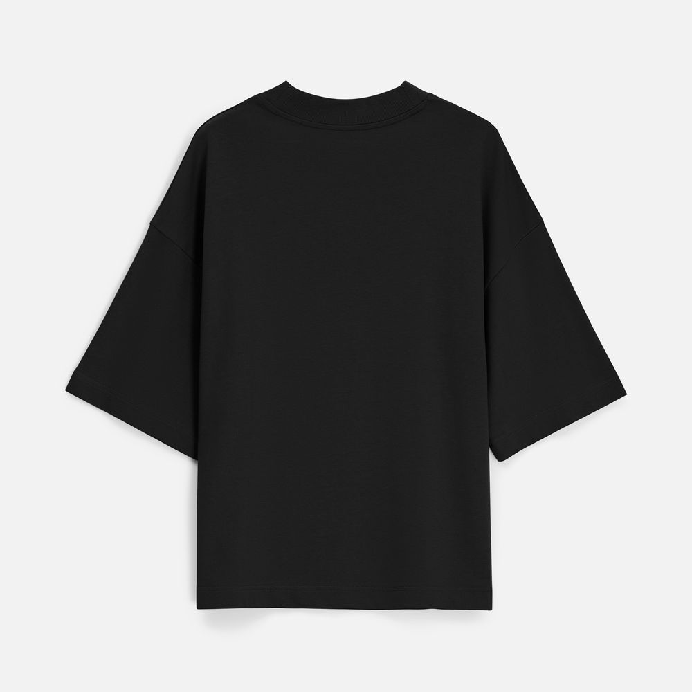 Футболка оверсайз унисекс T9, черная / Миниатюра WWW (1000)