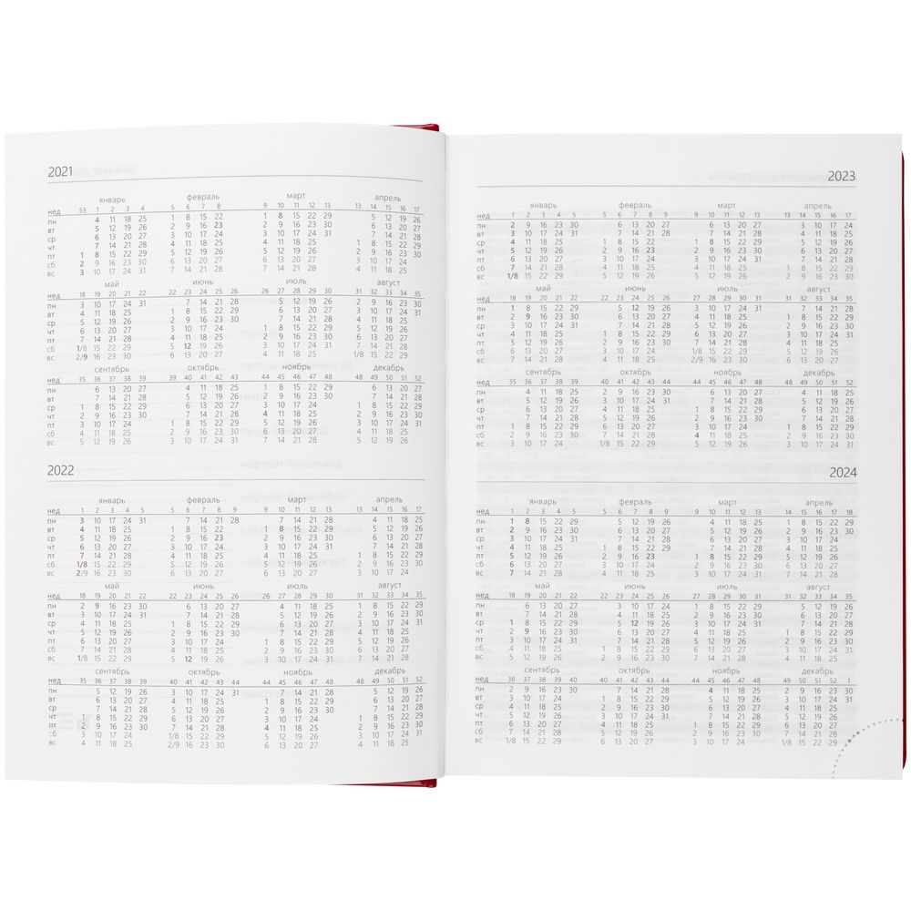 Ежедневник Nebraska, недатированный, красный / Миниатюра WWW (1000)