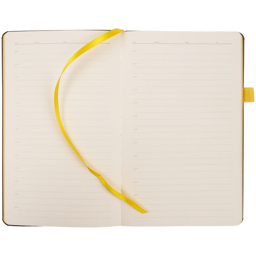 Ежедневник Ton Metal, недатированный, черный с желтым / Миниатюра WWW (1000)