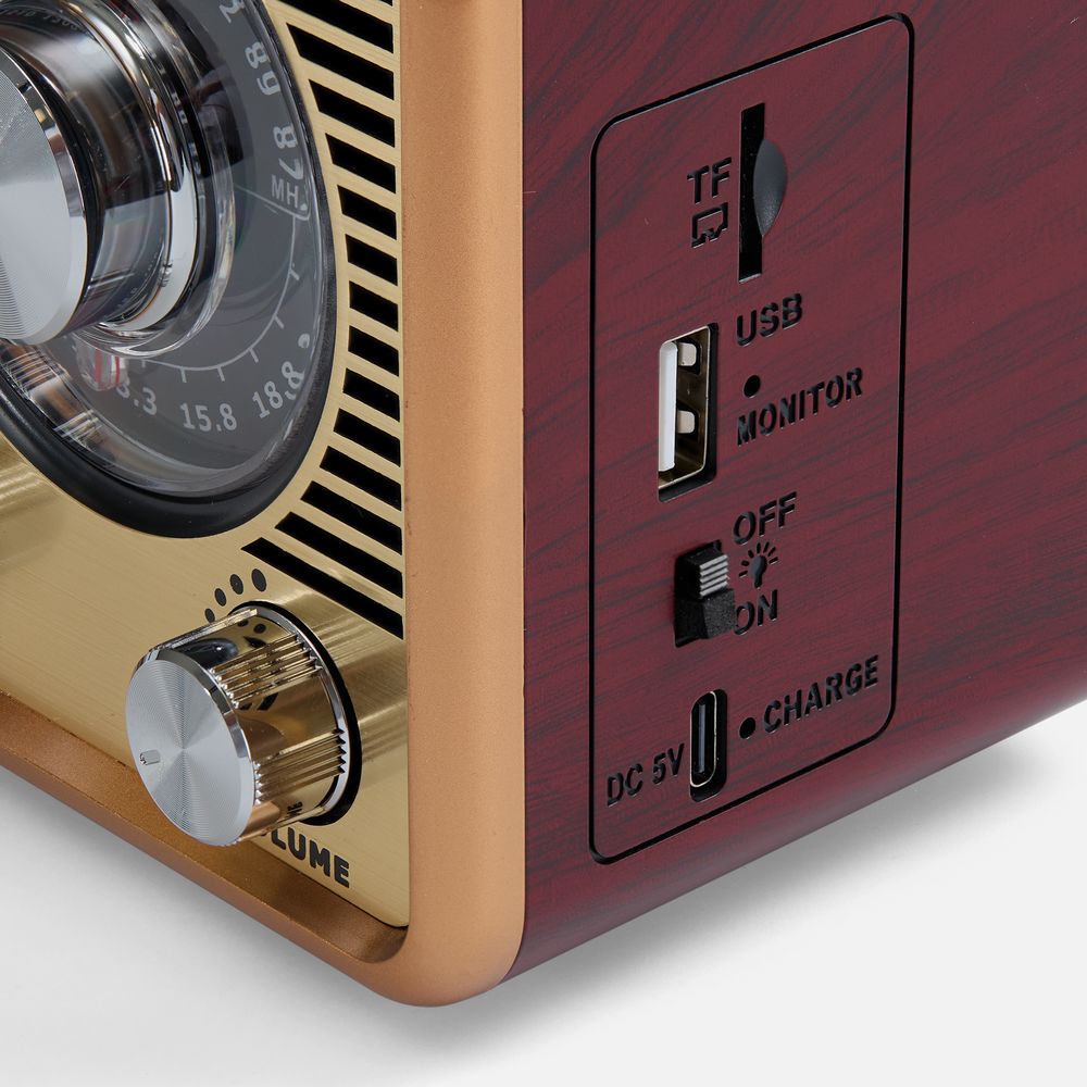 Bluetooth-колонка с радио Listenberg, коричневая / Миниатюра WWW (1000)