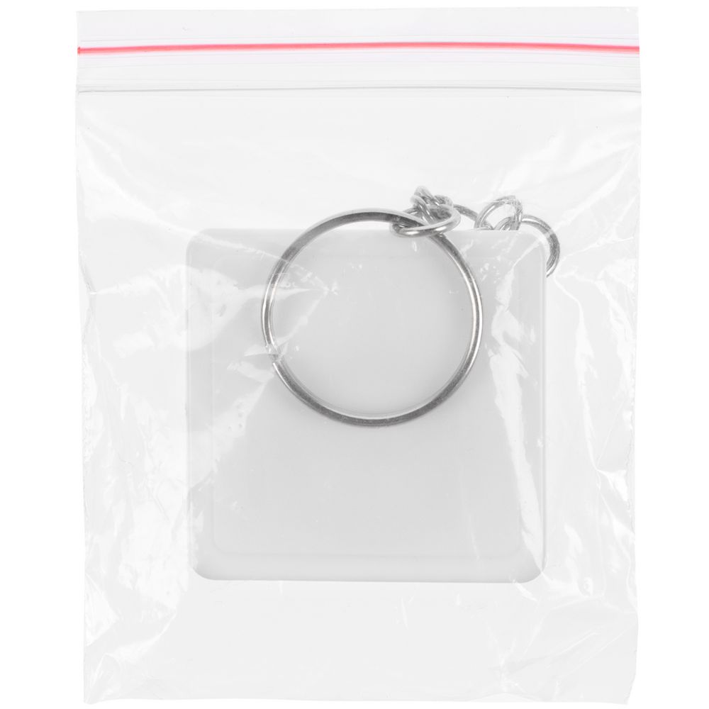 Брелок с рулеткой Square ver.2, белый / Миниатюра WWW (1000)