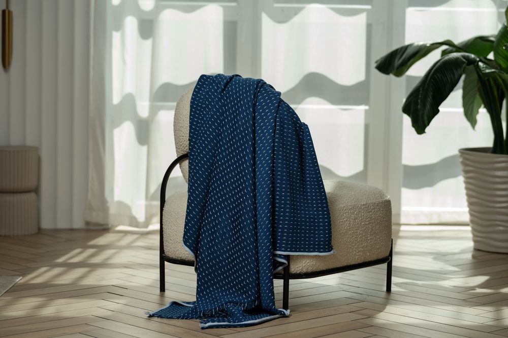 Плед Fringy, синий с голубым / Миниатюра WWW (1000)