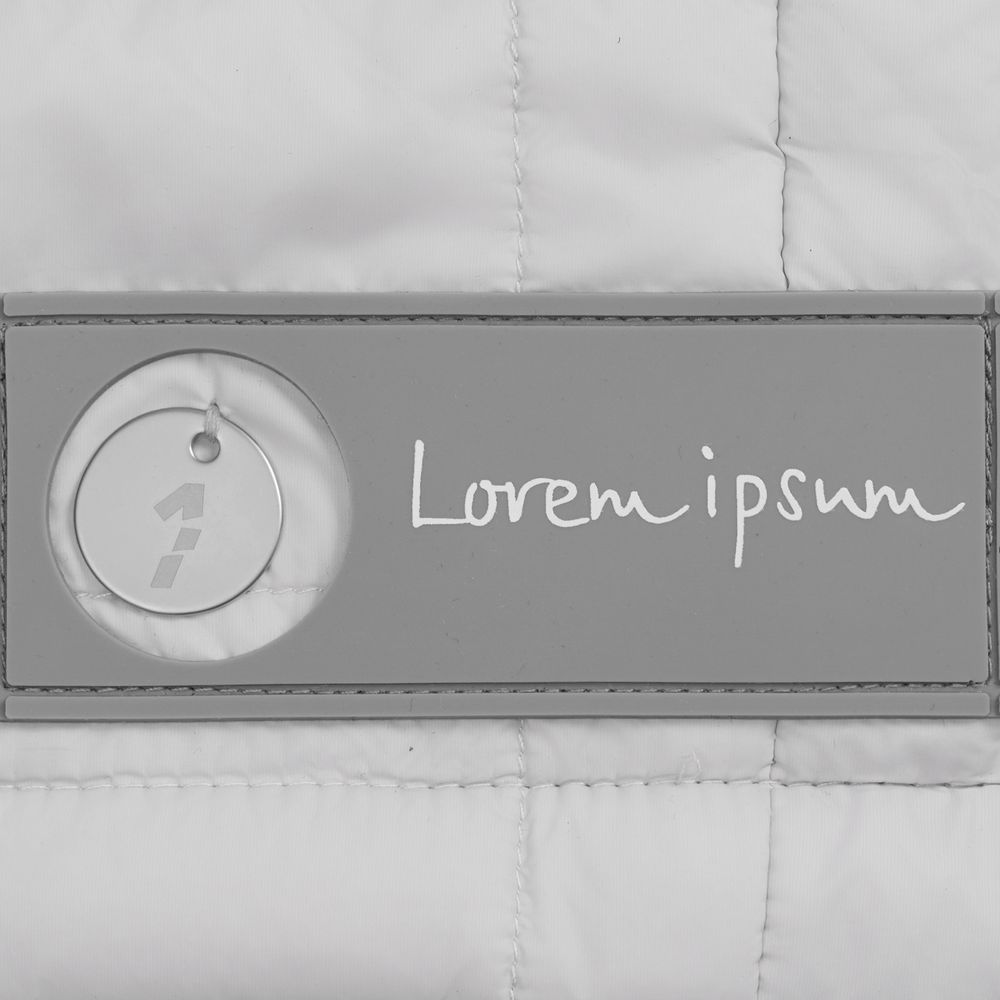 Лейбл из ПВХ с вырезом «Круг», серый / Миниатюра нанесения (1000)