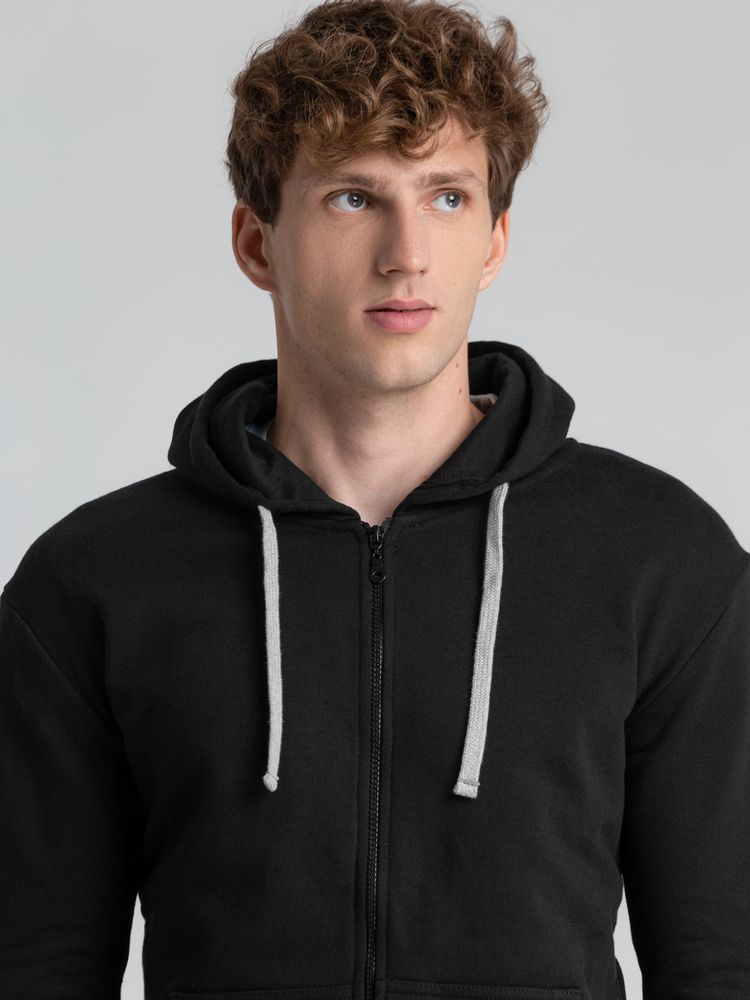 Толстовка на молнии с капюшоном Unit Siverga Heavy, черная / Миниатюра WWW (1000)