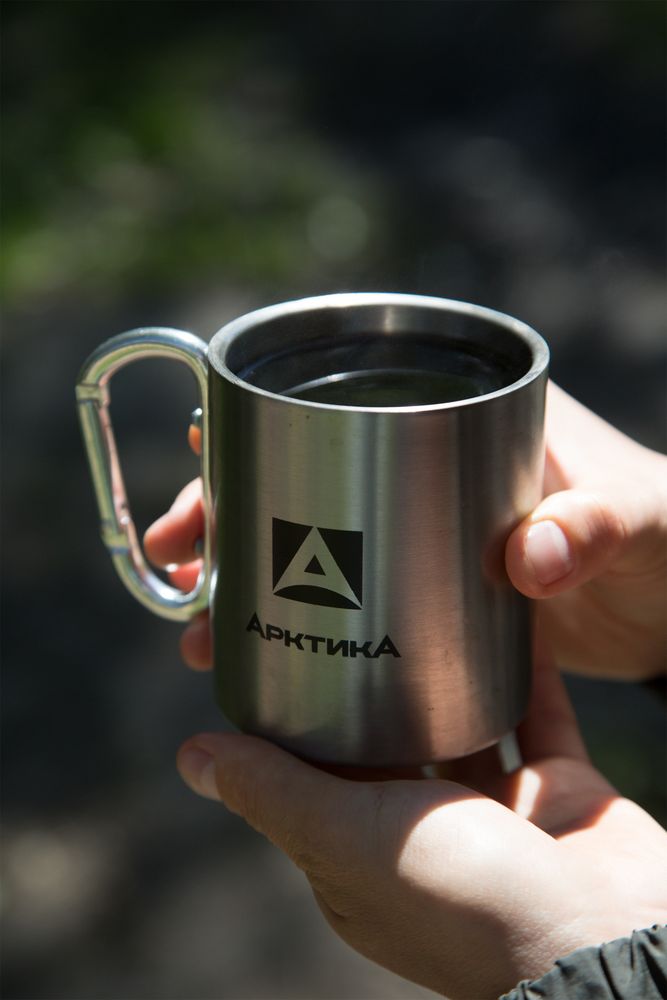 Термокружка с карабином «Арктика 400», стальная / Миниатюра WWW (1000)