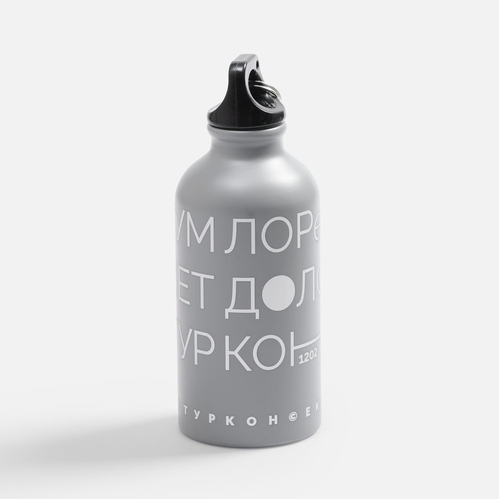 Бутылка для воды Funrun 400, серая / Миниатюра нанесения (1000)