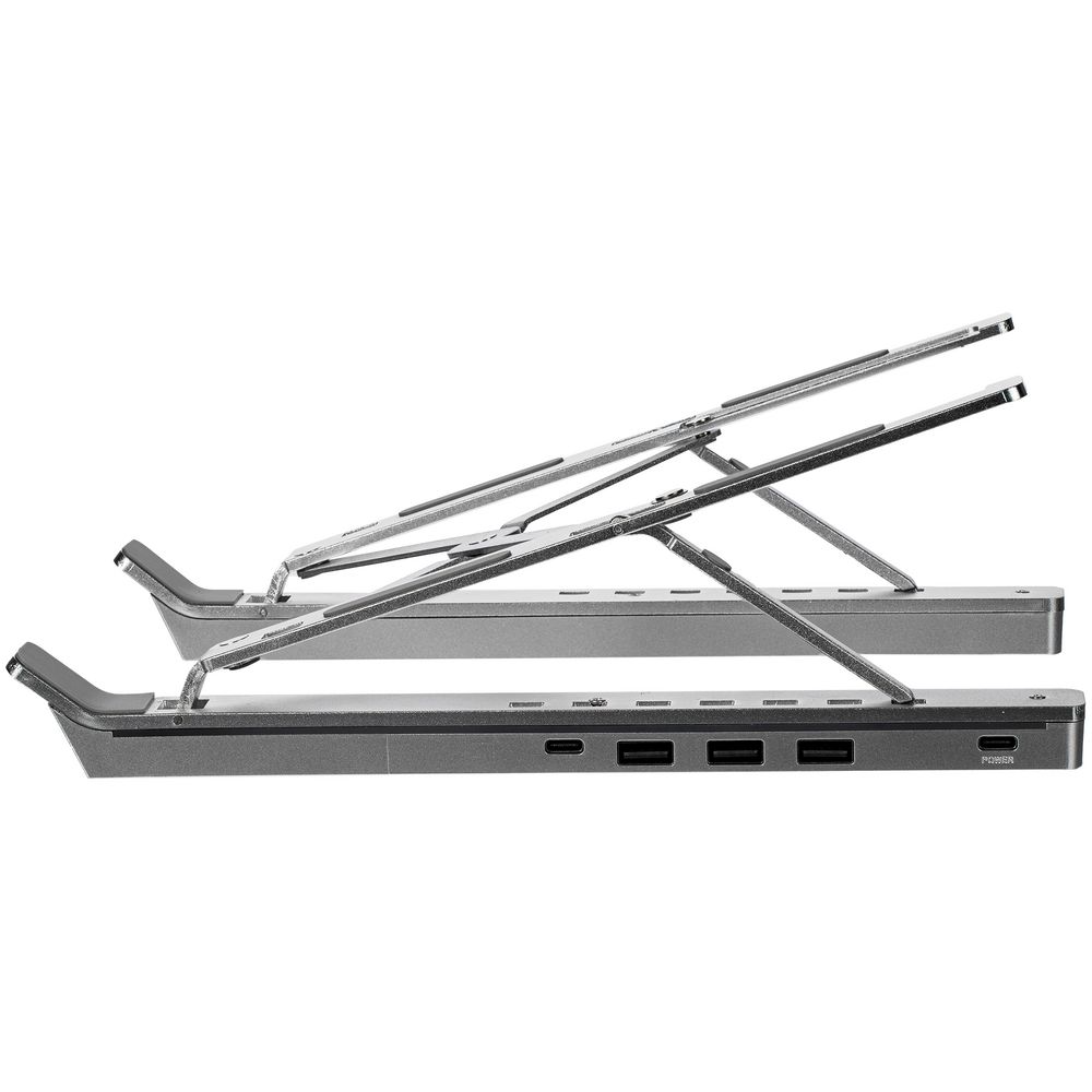 Подставка для ноутбука с USB-хабом Scaffold Hub, серебристый металлик / Миниатюра WWW (1000)