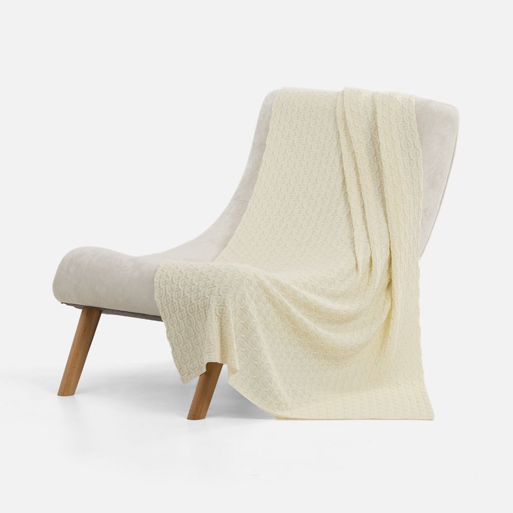 Плед Braidera, белый (молочный) / Миниатюра WWW (1000)