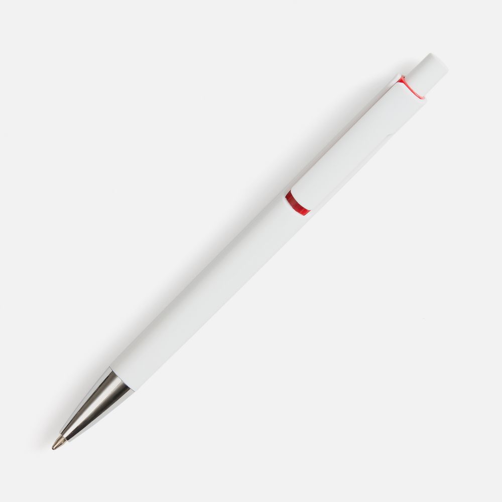 Ручка шариковая Dominanta, белая с красным / Миниатюра WWW (1000)