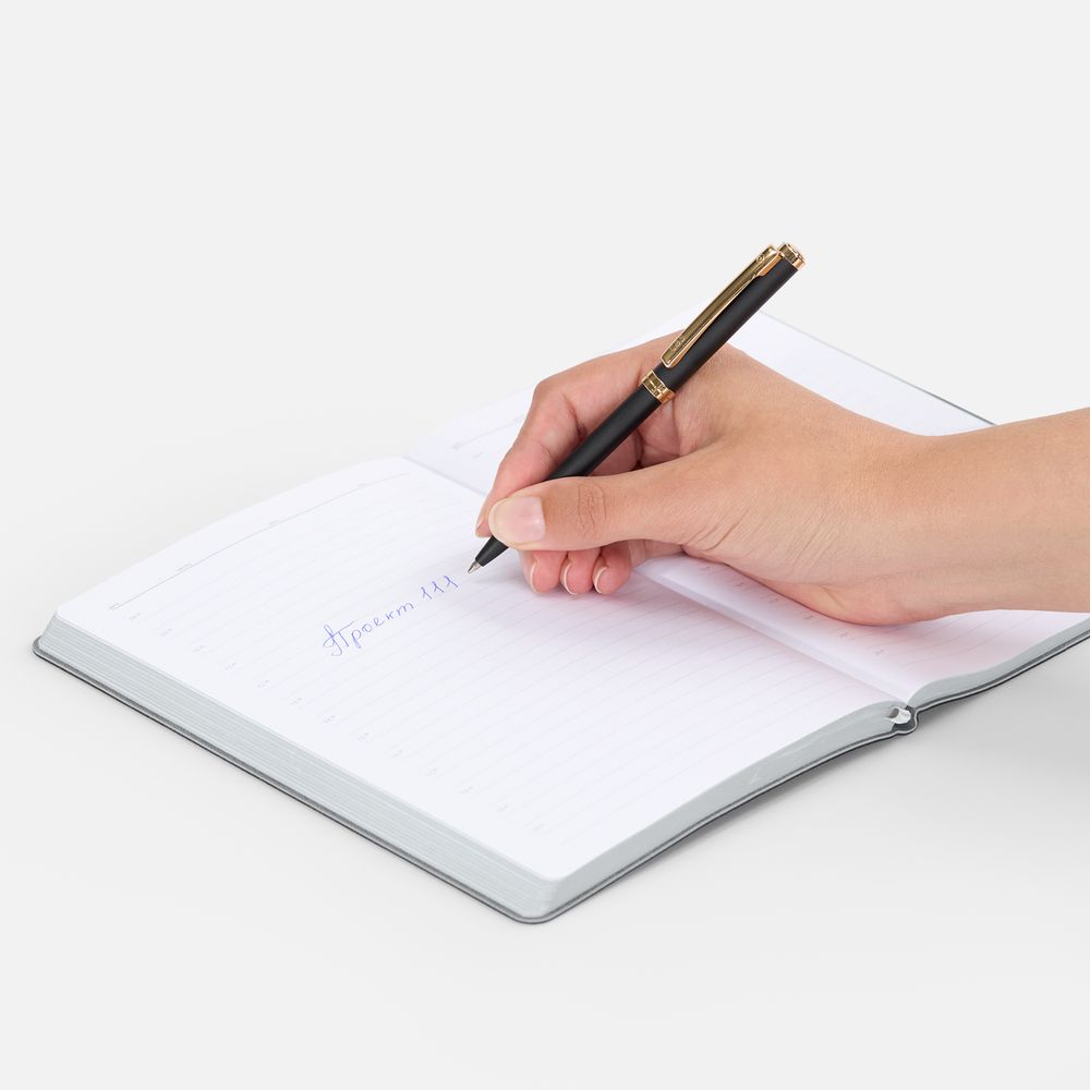 Ручка шариковая Delgado, матовая черная / Миниатюра WWW (1000)