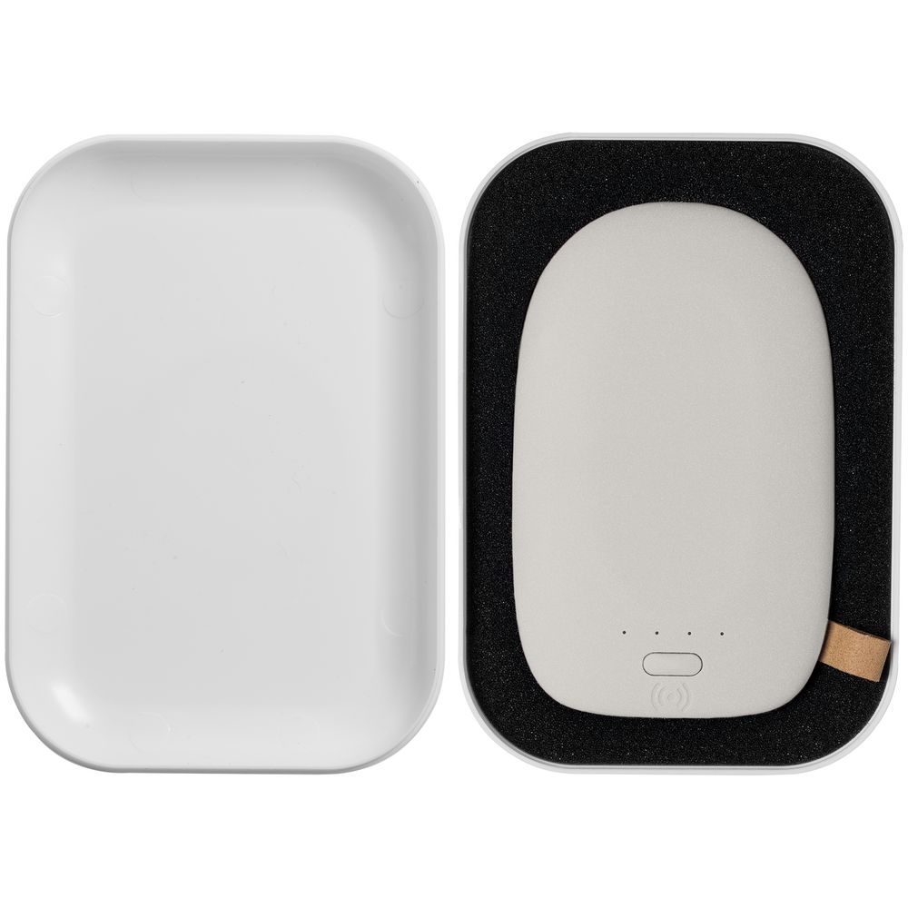 Аккумулятор с беспроводной зарядкой Pebble Wireless 9000 мАч, светло-серый / Миниатюра WWW (1000)