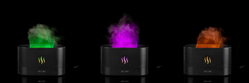 Увлажнитель-ароматизатор с имитацией пламени Fuego ver.2, черный / Миниатюра WWW (1000)