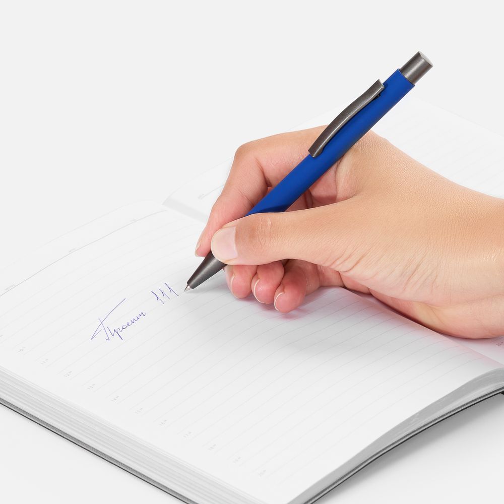 Ручка шариковая Atento Soft Touch, ярко-синяя / Миниатюра WWW (1000)