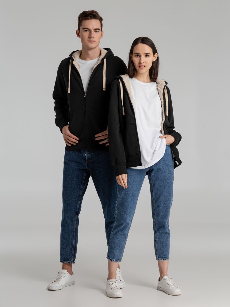 Толстовка унисекс на молнии Sherpa 280, черная / Миниатюра WWW (1000)