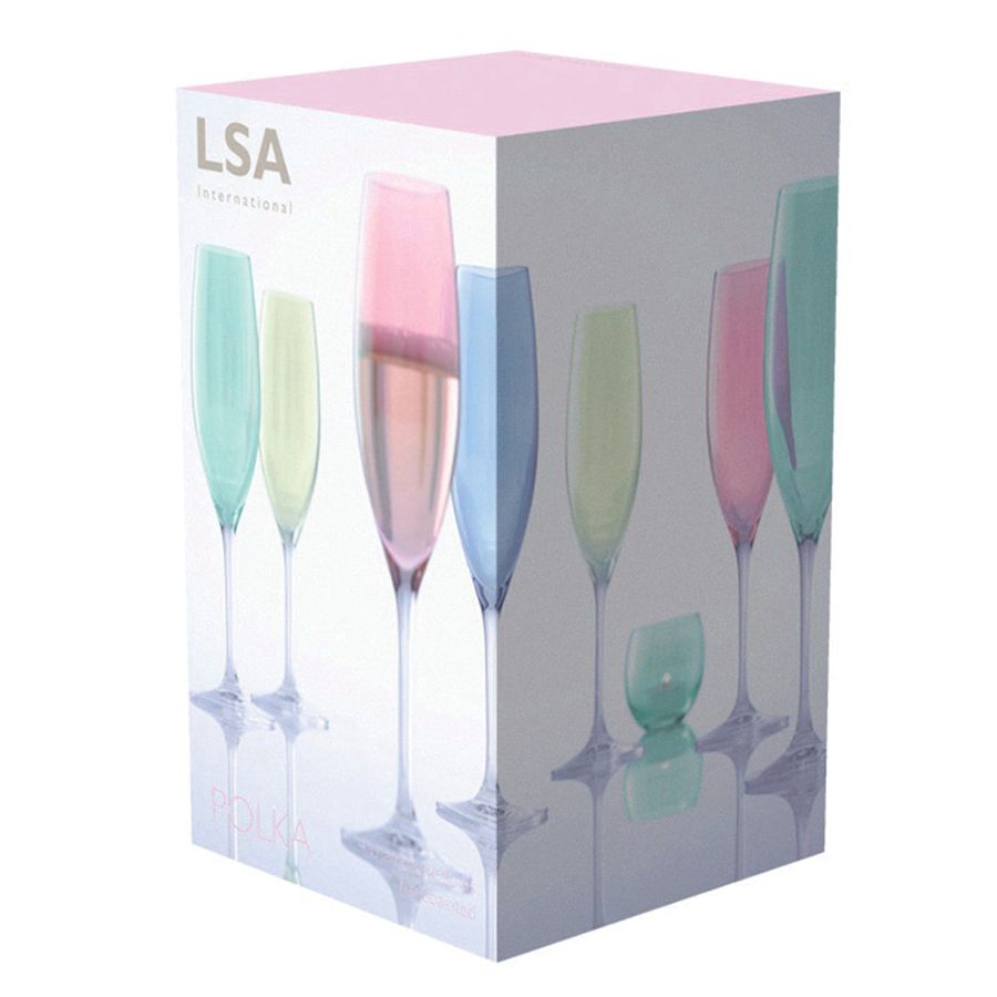 Набор из 4 бокалов для шампанского Polka Flute, пастельный / Миниатюра WWW (1000)