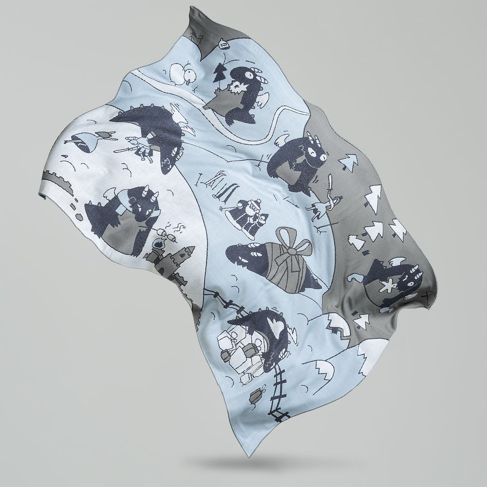 Плед Draconia, серо-голубой / Миниатюра WWW (1000)