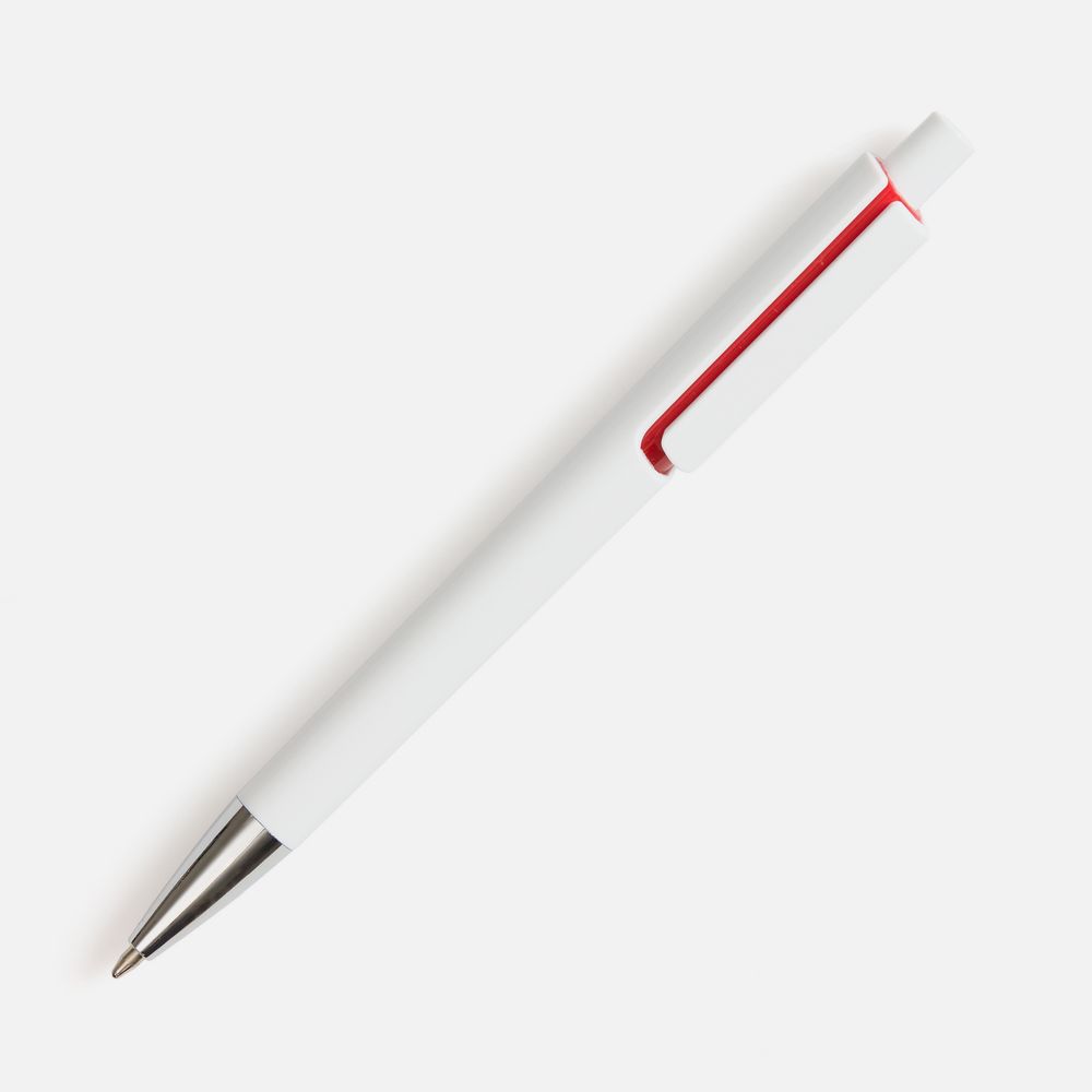Ручка шариковая Dominanta, белая с красным / Миниатюра WWW (1000)